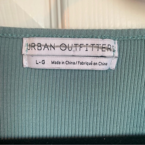 Urban Outfitters Ribbed Long Sleeve Wrap Crop Top, size L - Picture 2 of 6
